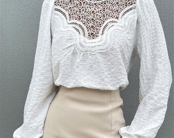 Dressy Blouse White | Etsy
