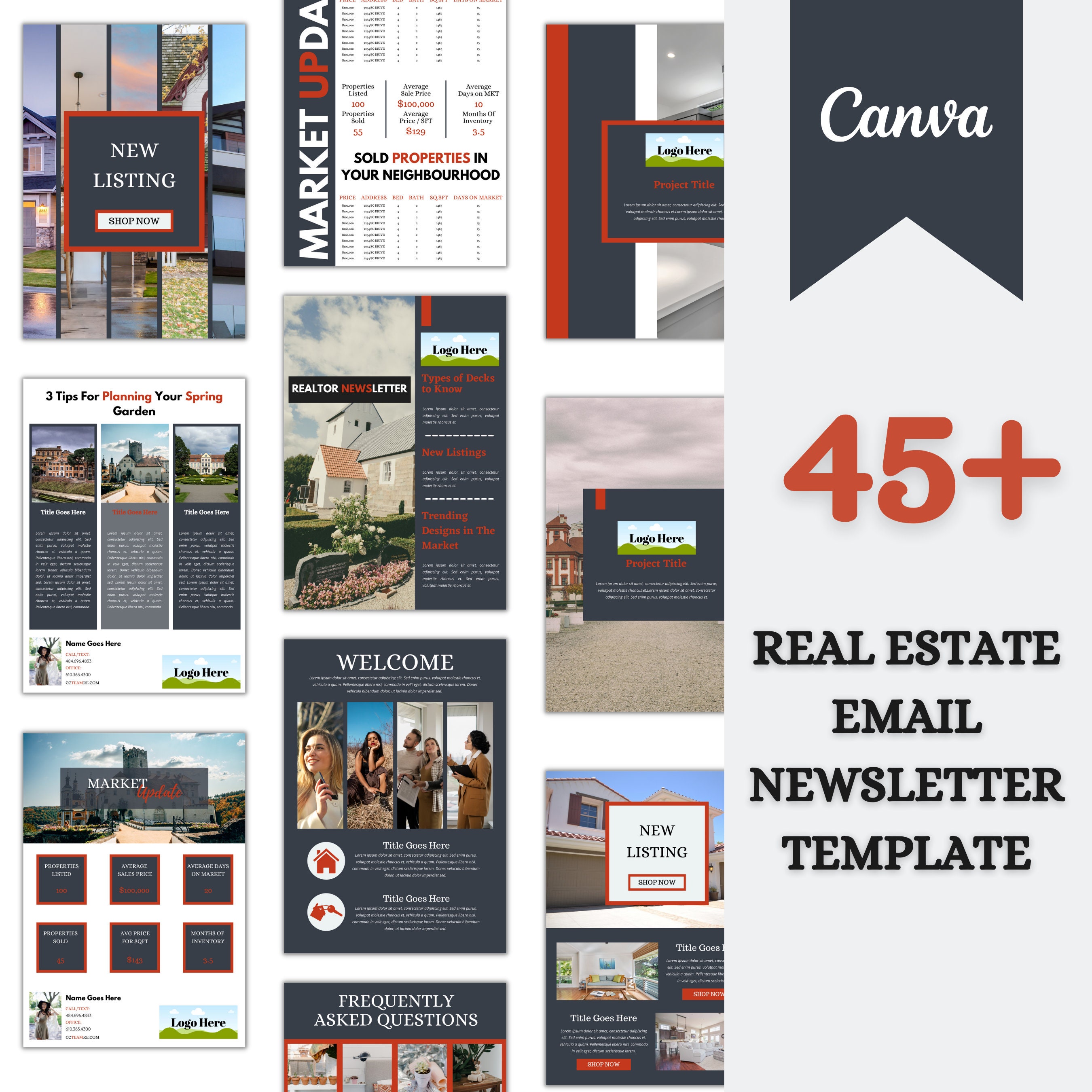 real-estate-email-newsletter-template-for-mailchimp-email-etsy
