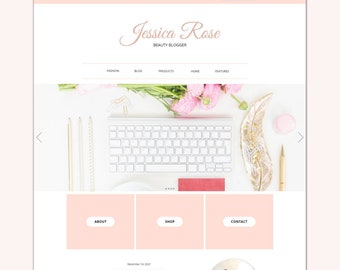 Wordpress theme - minimal pink Feminine, wordpress theme responsive, wordpress blog theme, blogger template responsive, minimalist blogger