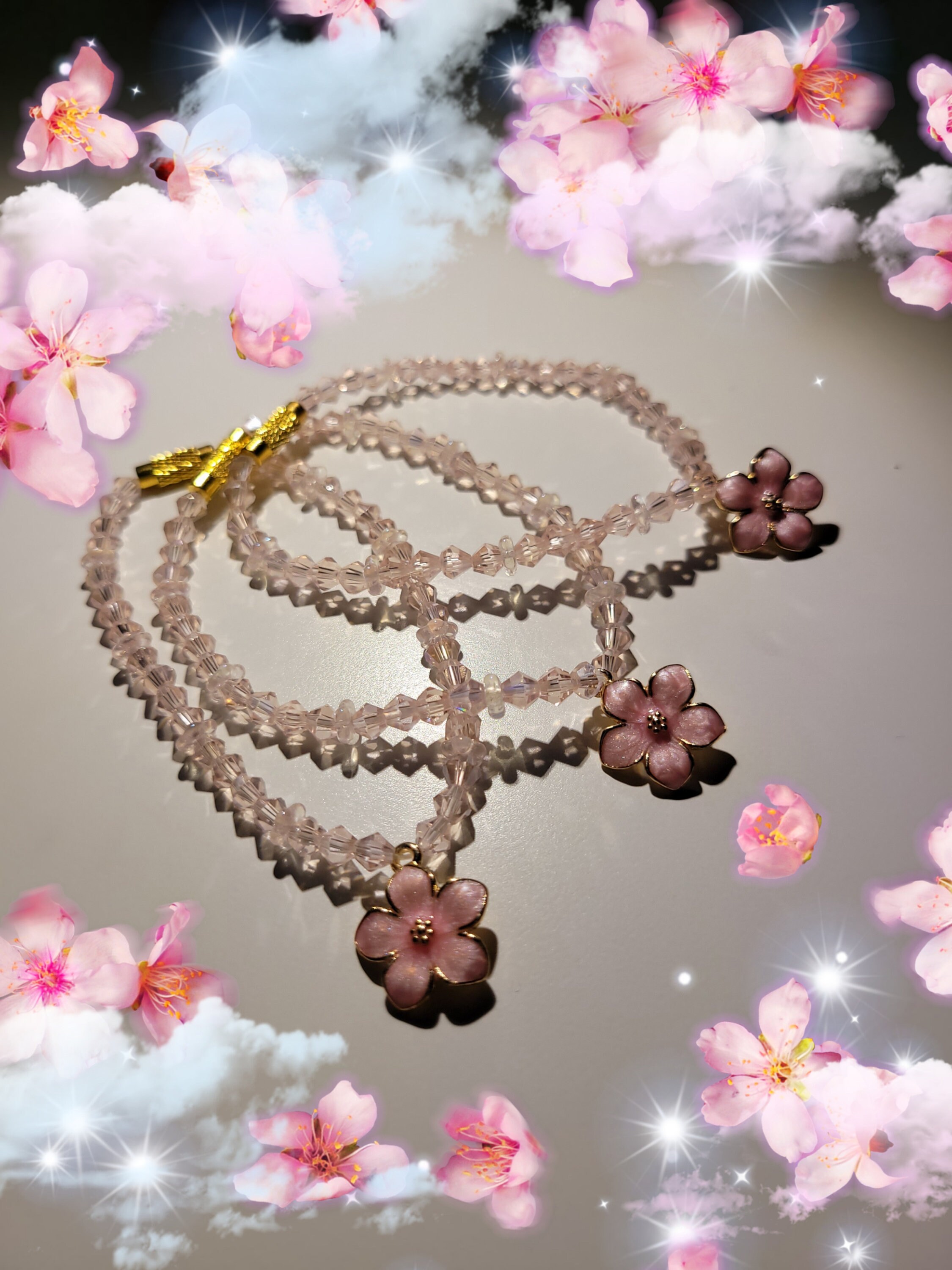 Pink Flower Bracelet Gold –