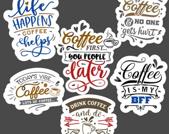 Coffee Stickers, Coffee Lovers Stickers, Stickers for Coffee Lovers, Coffee Sticker Bundle