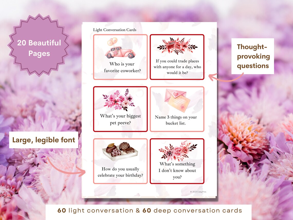 120 Date Night Conversation Cards Romantic Conversation Starters ...