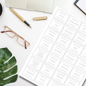 99 Minimalist Office Labels | Aesthetic Office Organizer | Digital Download Label Stickers | Minimalist Home Organizer Stickers