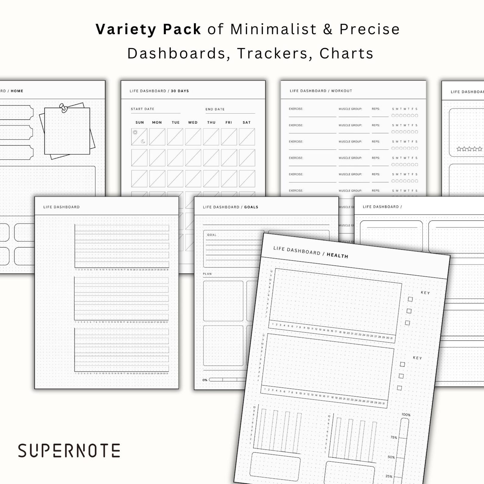 2026 Supernote Bullet Journal Bundle | 890 Items | Portrait Templates ...