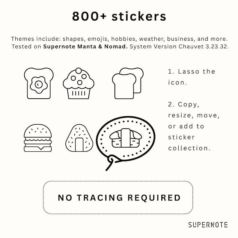 No Trace 800+ Supernote Stickers Vault | Minimalist Digital Icons for ...