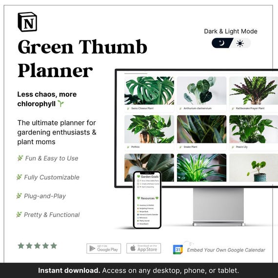 Notion Plant Journal & Plant Care Tracker, Digital Gardening Planner for Indoor and Outdoor Plants | 2026 Edition | 100s of Features