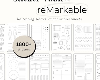 1800+ No Trace Stickers for reMarkable Paper Pro | .rmdoc files | 97 sticker sheets