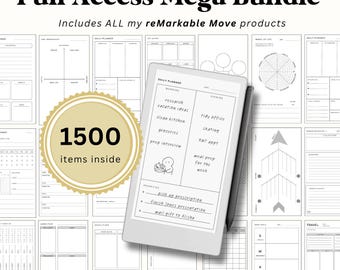 1500+ Items for reMarkable Paper Pro Move | 2026 Templates Mega Bundle | Full Lifetime Access