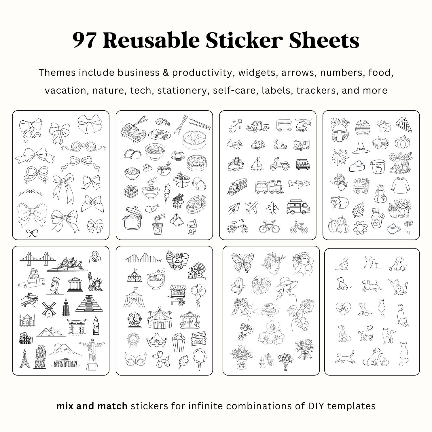 Tracable Stickerdds Prinable 1800+ No Trace Stickers for Remarkable Paper Pro | .rmdoc Files | 97 ...