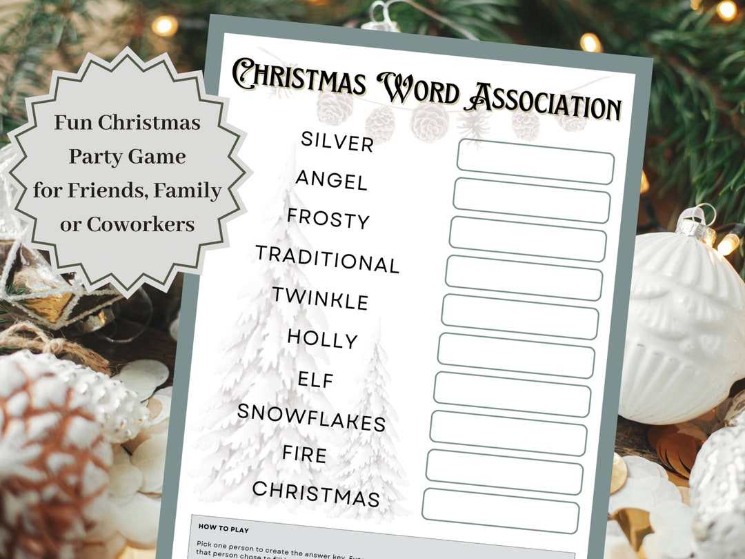 Christmas Word Association Printable Christmas Party Game - Etsy