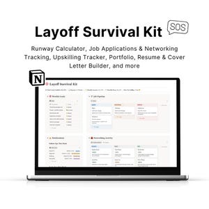 Layoff Survival Kit Notion Template | Job Search Tracker, Financial Planner, Interview Prep, Networking CRM, Resume & Portfolio Builder 2026