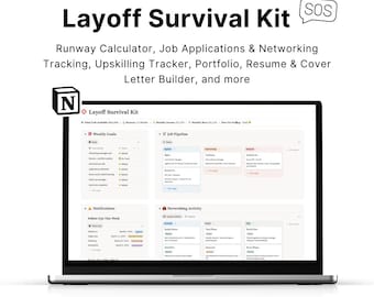 Layoff Survival Kit Notion Template | Job Search Tracker, Financial Planner, Interview Prep, Networking CRM, Resume & Portfolio Builder 2026