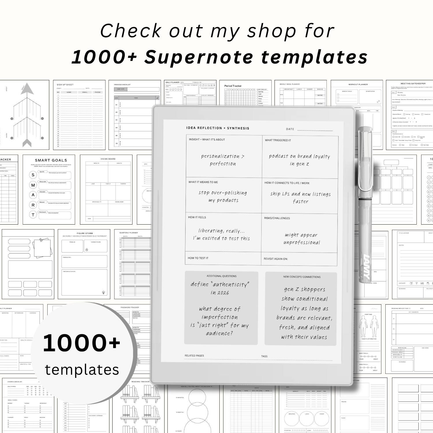 Supernote Crosslink Sticker No Trace 380 Supernote Stickers| for Bullet Journals, Planners ...