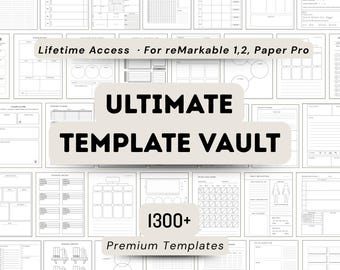 Más de 1300 plantillas para reMarkable 1, 2 y Paper Pro / Acceso de por vida / Planificadores, trabajo, negocios, estudio y productividad