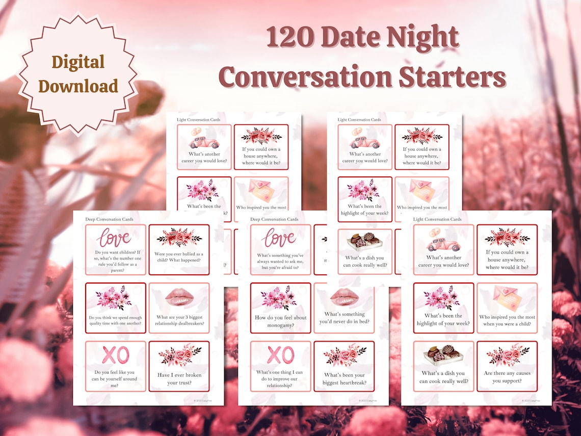 120 Date Night Conversation Cards Romantic Conversation Starters ...