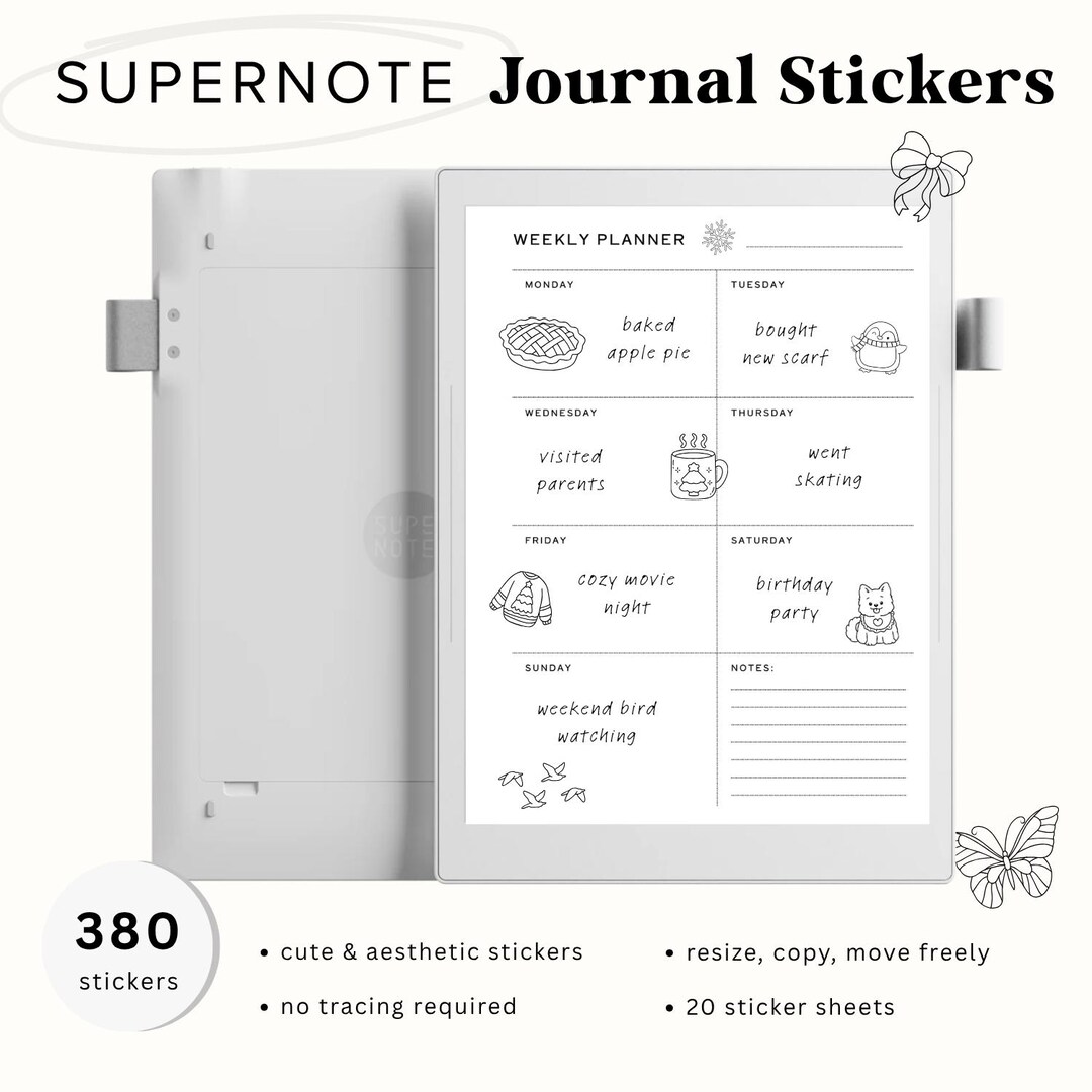 Supernote Crosslink Sticker No Trace 380 Supernote Stickers| for Bullet Journals, Planners ...