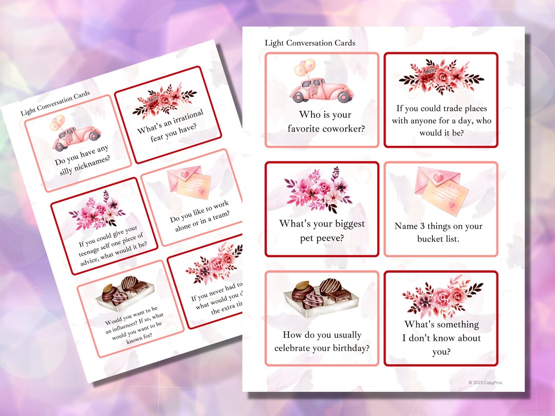 120 Date Night Conversation Cards Romantic Conversation Starters ...