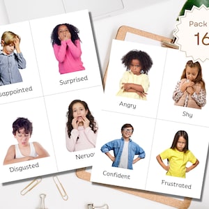 Real Photos Emotion Flashcards | Printable Emotion Cards | Feelings ...