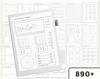 2026 Supernote Bullet Journal Bundle | 890 Items | Portrait Templates | E-ink Dashboards, Trackers for Manta Nomad