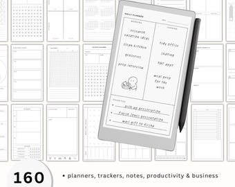 160+ Template Bundle for reMarkable Paper Pro Move | Business Diagrams, To Lists, Trackers, Charts