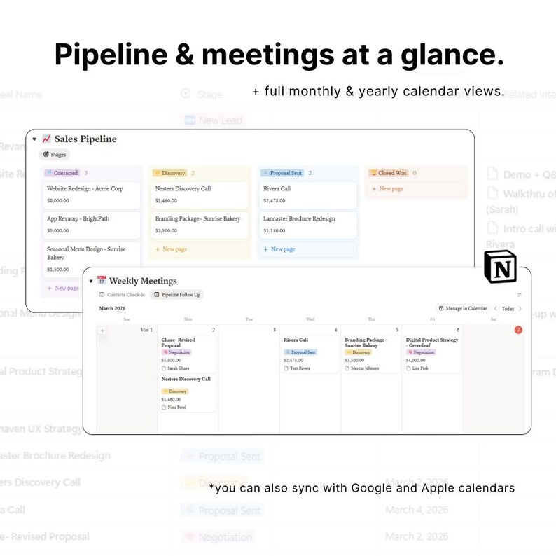 2026 Business Dashboard | Notion CRM, Client Management, Sales Pipeline ...