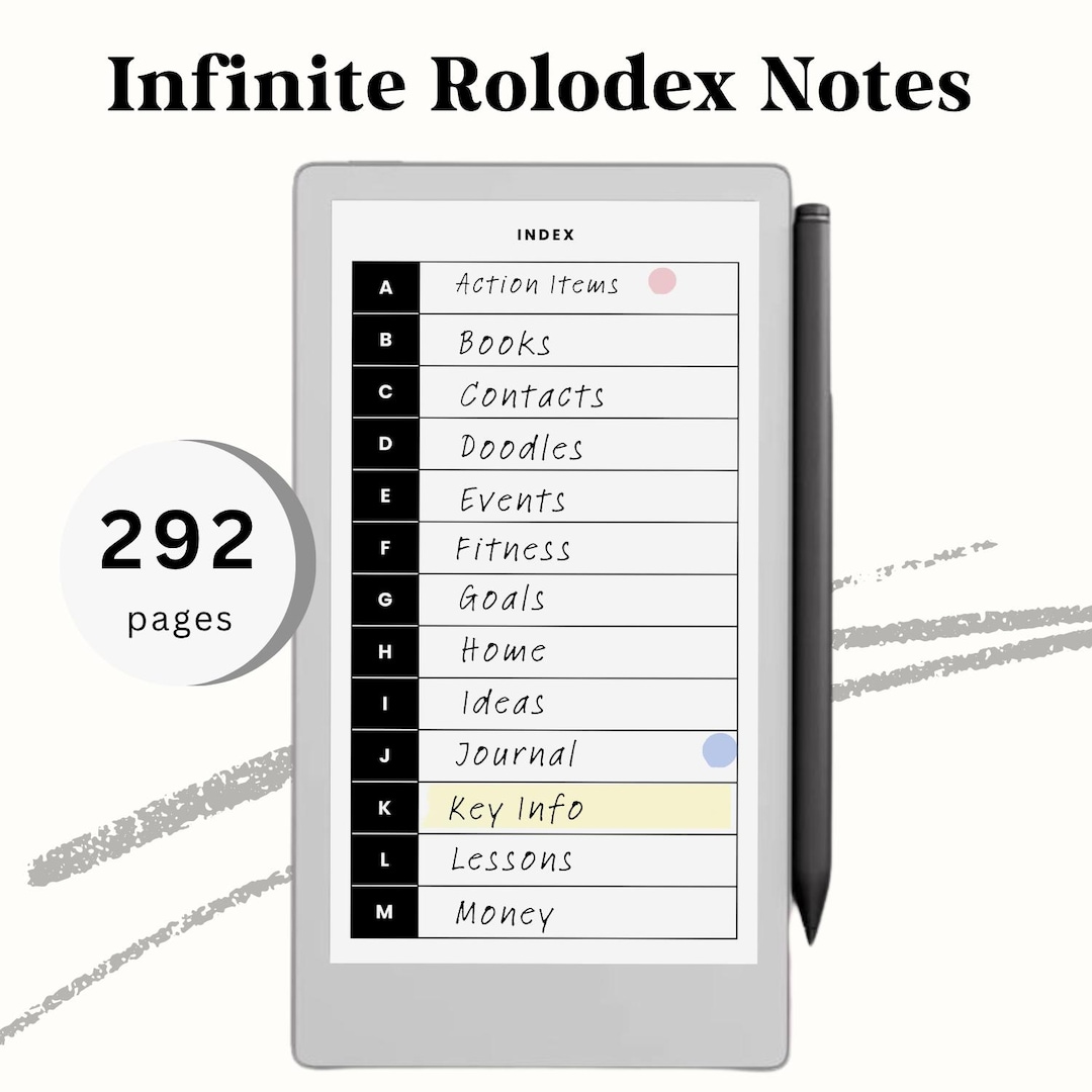 Infinite Notebook for Remarkable Paper Pro Move | Rolodex Style ...