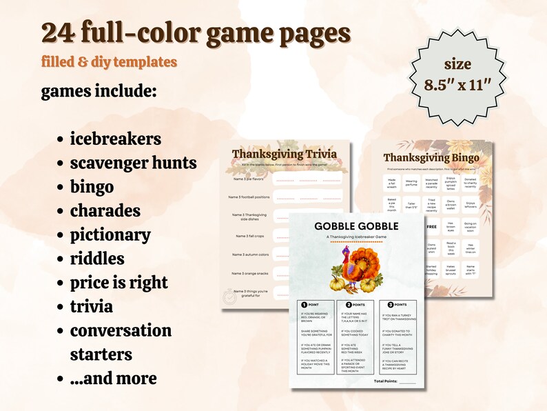Thanksgiving Game Printables 2022 Thanksgiving Dinner Party Icebreakers