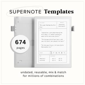 674 Supernote Template Vault | Business Diagrams, Trackers, To-Do Lists, Planners, Covers and More | Manta Nomad | 2025 Edition