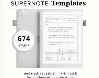 674 Supernote Template Vault | Business Diagrams, Trackers, To-Do Lists, Planners, Covers and More | Manta Nomad | 2025 Edition