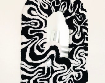 Espejo Selfie hecho a mano con marco de alfombra