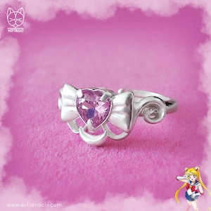 Sailor Moon Ring Inspired / Coquette Ring SILVER 925 / Bow Ring Sterling Silver Handmade Jewelry / Magical Girl Jewelry / Sailor Scouts ring