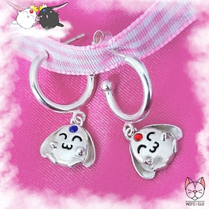 Orecchini Mokona Modoki fatti a mano - Gioielli CLAMP Anime, Tsubasa, Magic Knight Rayearth, Orecchini Kawaii, Regalo fan anime carino, Argento sterling