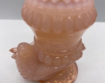 Soft Pink Milk Glass Toothpick Holder (Degenhart Glass Company)