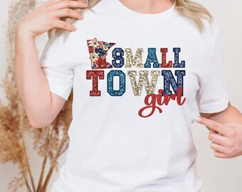 Kleinstadt Minnesota Mädchen | Kleine Stadt MN | Digitaler Download PNG für Sublimation und Direkt zu Film Transfers | Faux Stickerei PNG