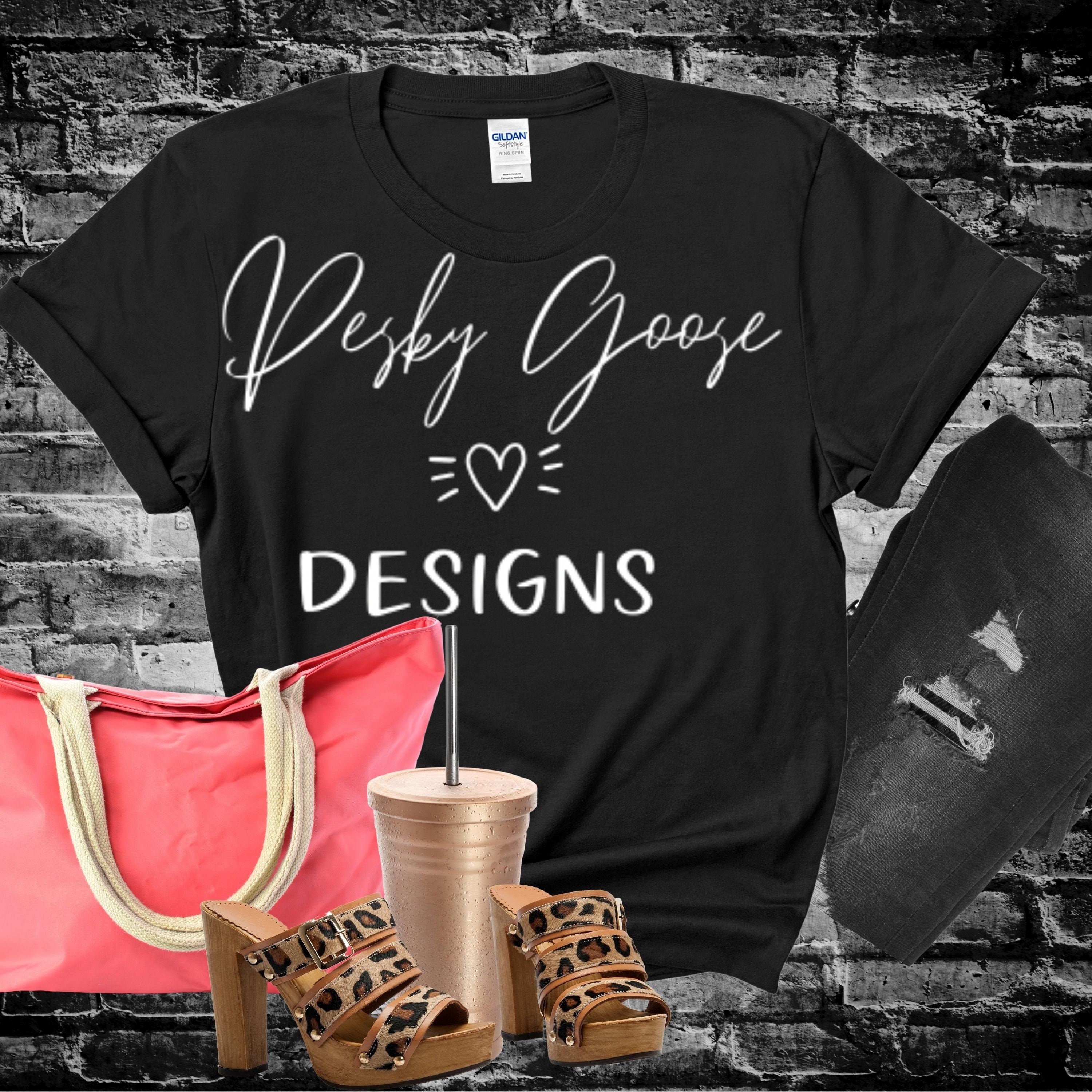 Black Gildan 64000 Mock up Print on 