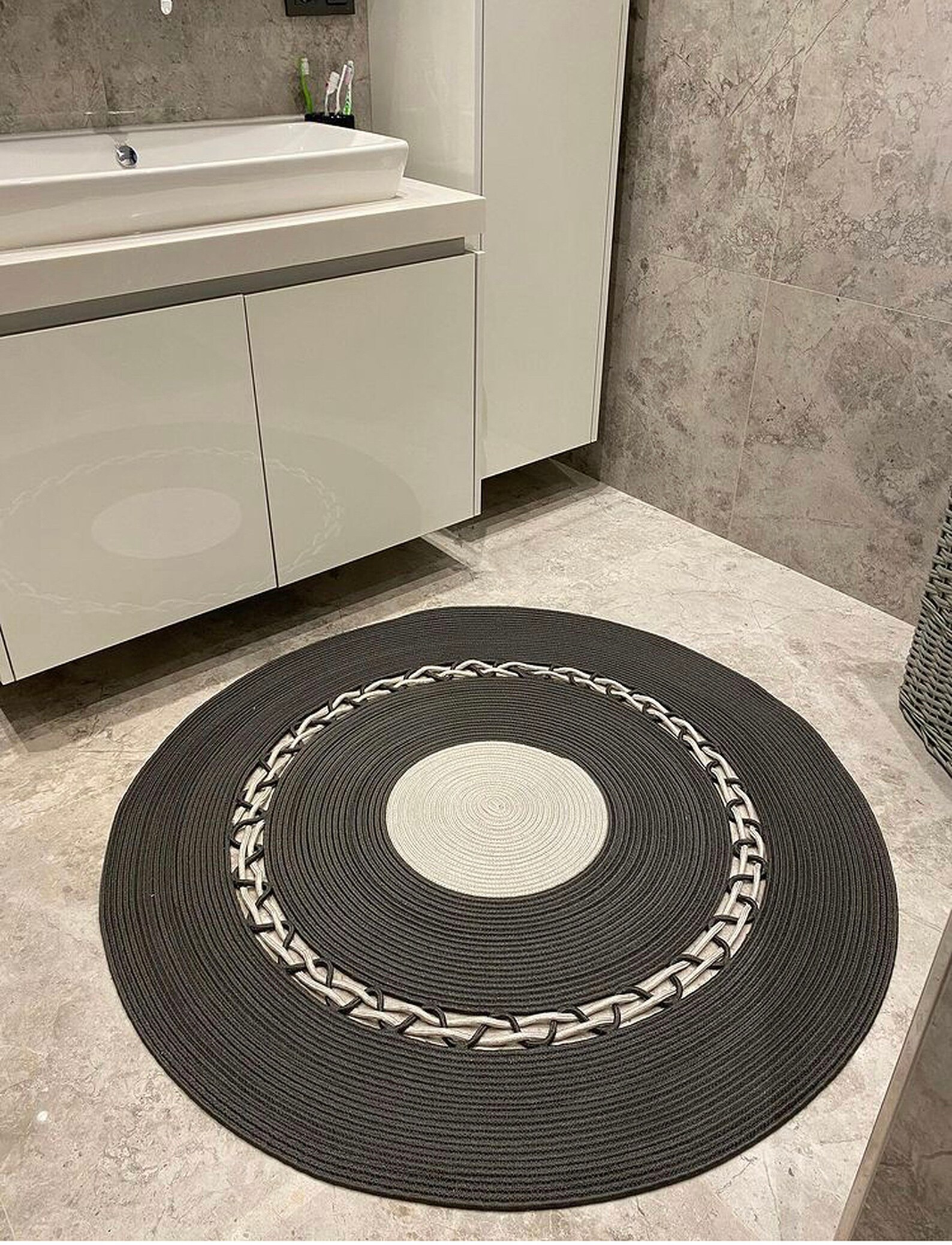 Bathroom black rug black carpet bathroom rug bathroom rug gift Etsy