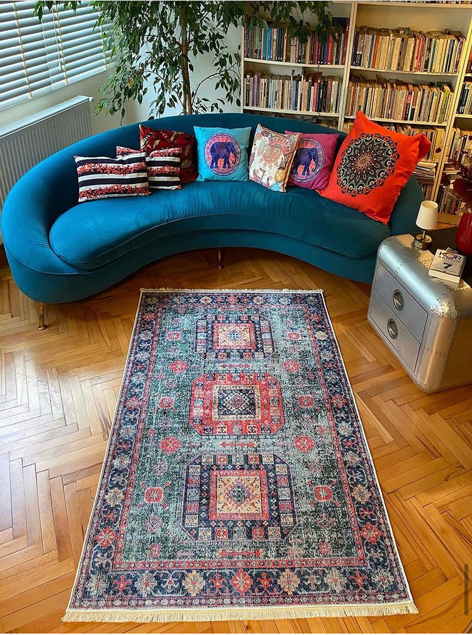 Boho Bunter Webteppich Büro Teppich Wohnzimmer Teppich Grün & | Etsy