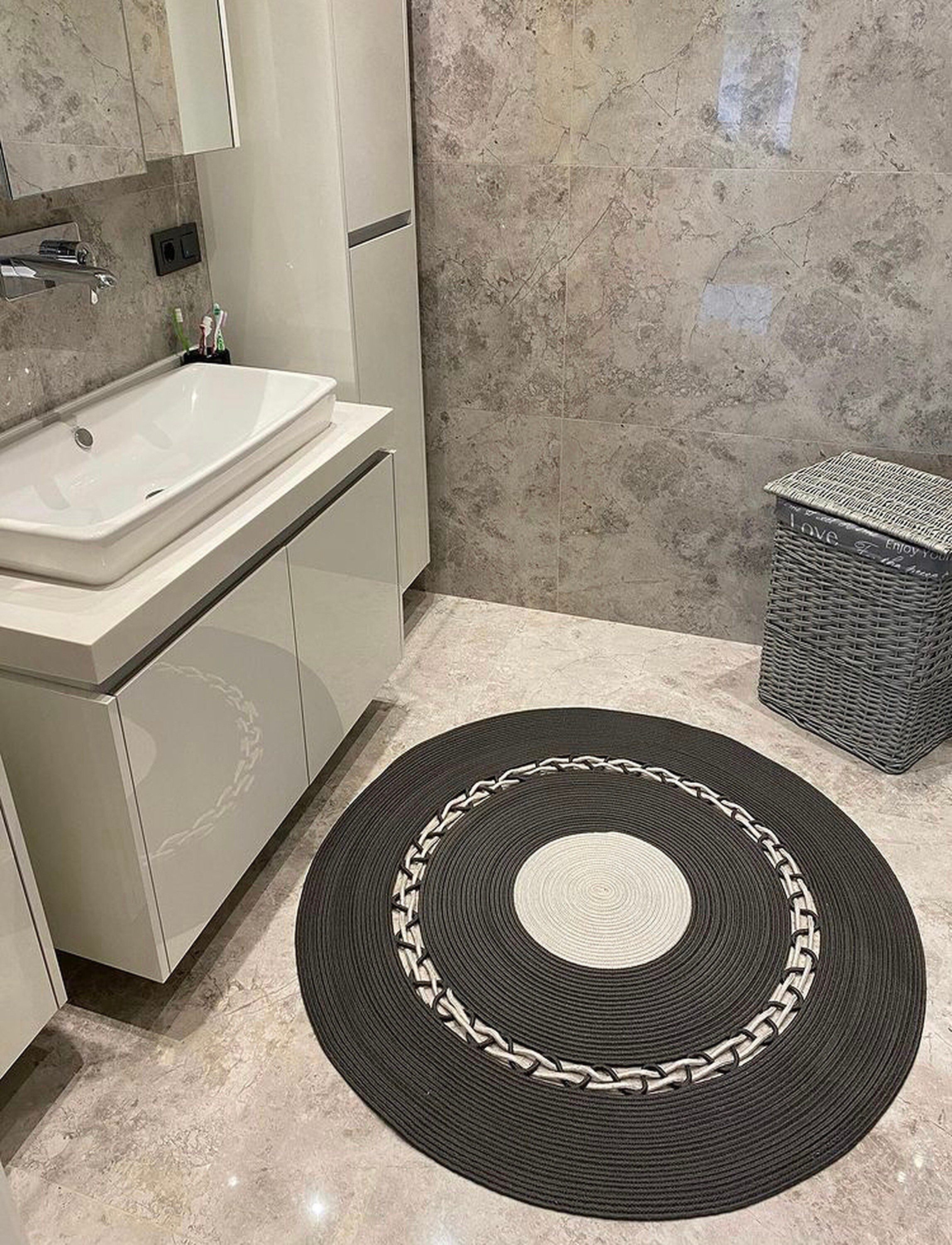 Bathroom black rug black carpet bathroom rug bathroom rug gift Etsy