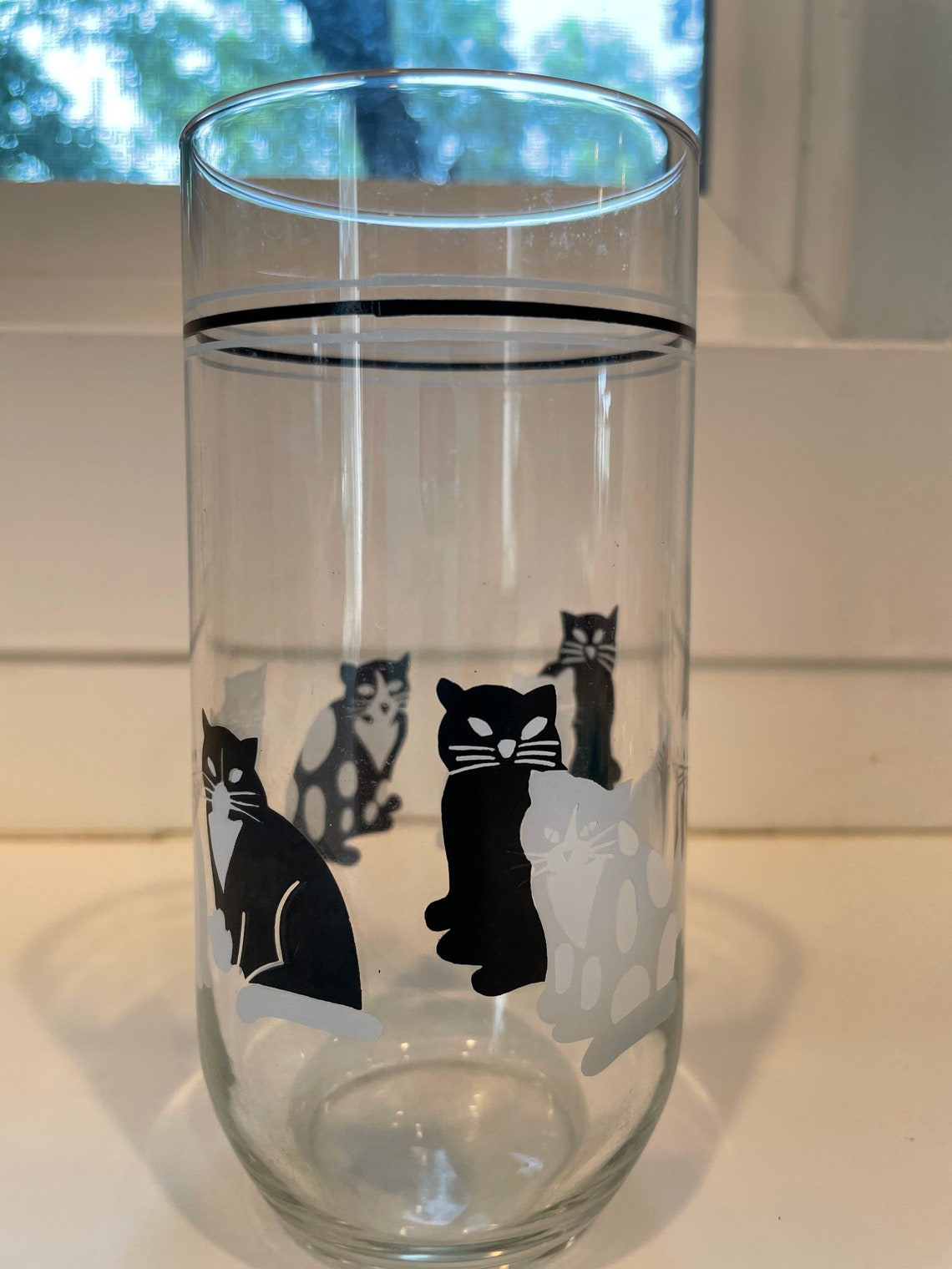 Vintage 50 Shades of Cats Drinking Glass Etsy