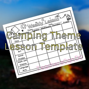 Camping Themen Wochenplan Vorlage - Sofort Download