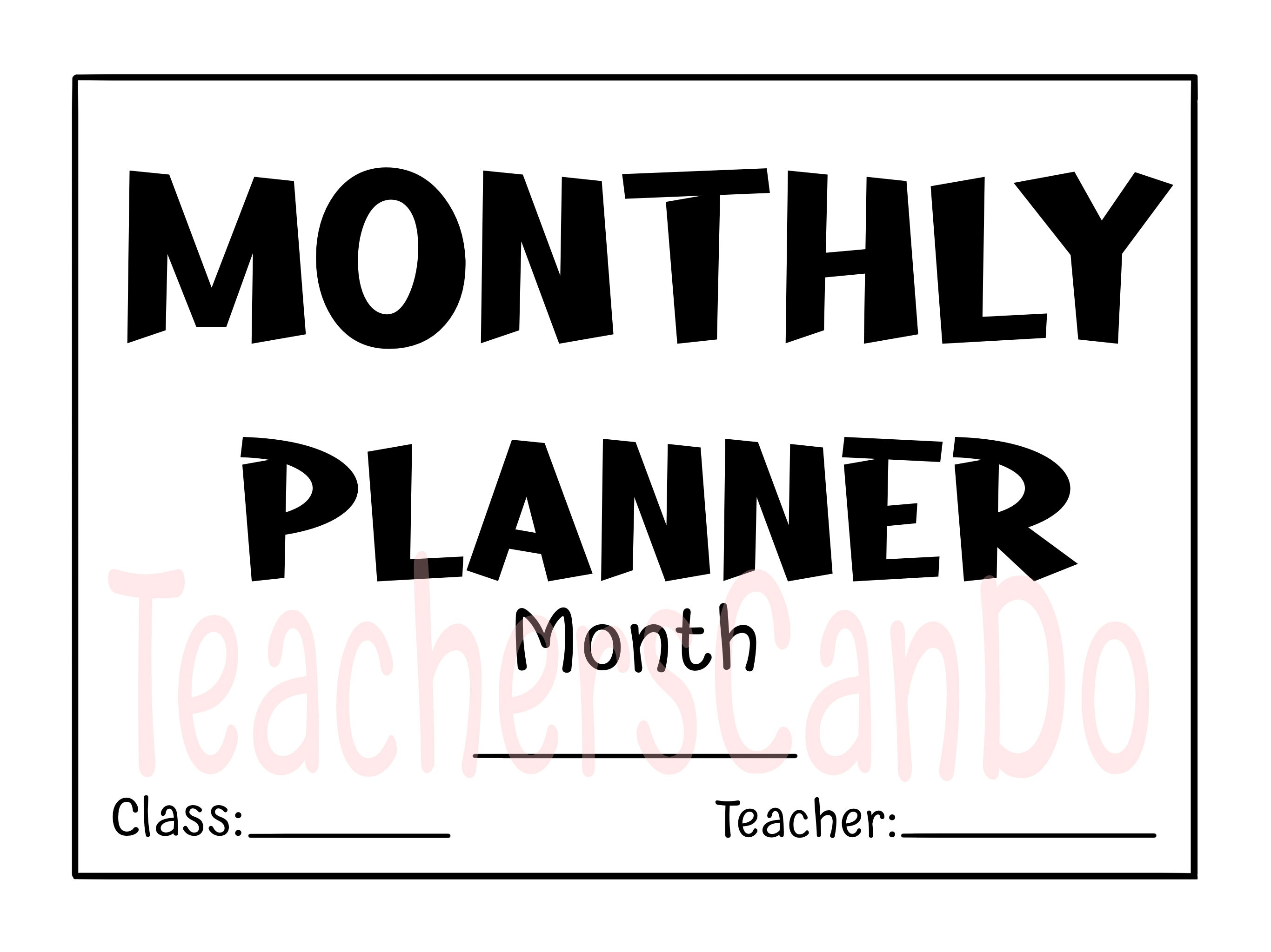 Monthly Blank Preschool Planner - Etsy