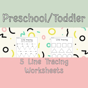 Preschool Line Tracing Worksheets - Printable PDF