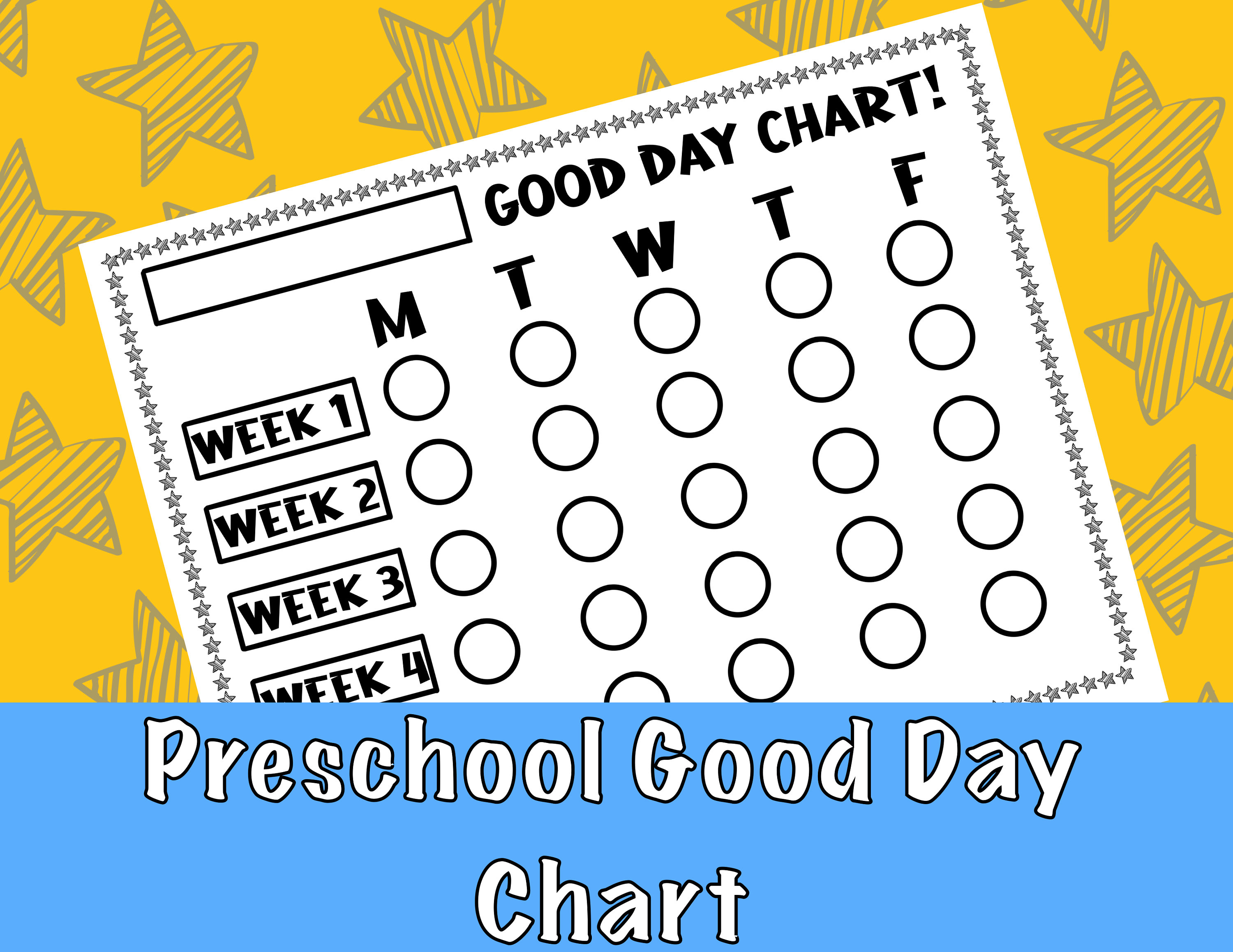 Printable Good Day Chart for Preschool, Daycare, and Home Foster