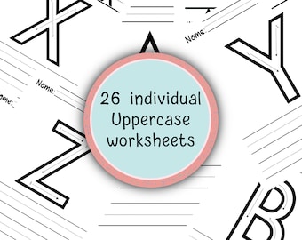 Preschool and Daycare Uppercase Worksheets for Ages 3-5 - Instant Download PDF