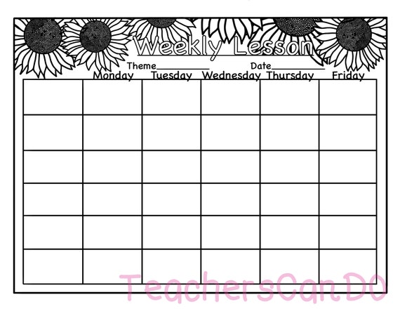 Preschool/daycare Sunflower Lesson Plan Template - Etsy