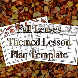 Fall Leaves Themed Preschool Lesson Plan Template - Instant Download