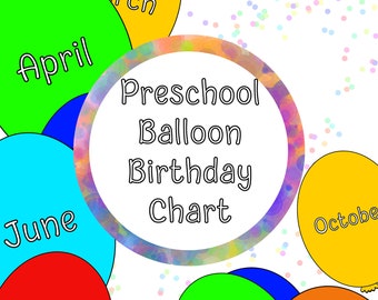 Preschool Birthday Month Chart - Instant Digital Download