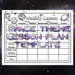 Space Themed Lesson Plan Template - Instant Download