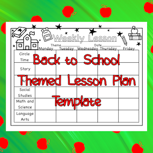 Back to School Themed Lesson Plan Template - Instant Download