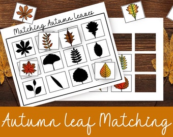 Fall Leaves Matching Activity PDF - Instant Download